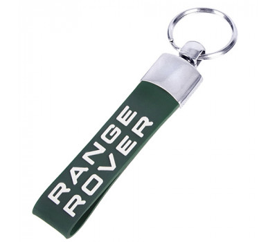 Брелок із гумовим ремінцем RANGE ROVER зелений. (Гумовий. Рем. RR)