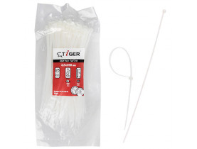 Хомут пластиковый Tiger ТСТ W4.6 х 200 100шт/уп белый (ТСТ W4.6 х 200) / Хомути пластикові