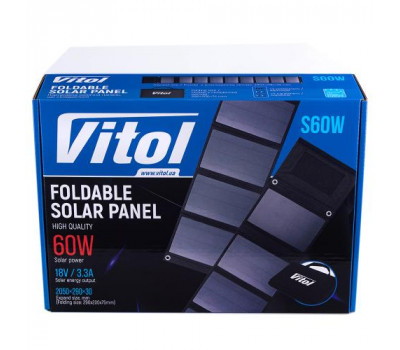 Портативная солнечная панель, складная S60W, 60Вт/18В/3,3А (S60W)