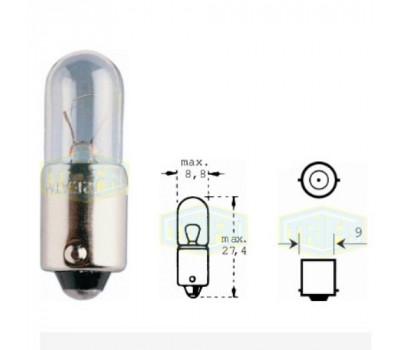 Лампа автомобильная индикаторная лампа Trifa 12V 4,0W BA 9s (00121)