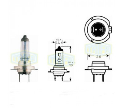 Лампа автомобильная  Галогенная лампа Trifa H7/H1 12V 55W Spare kit (01607-287)