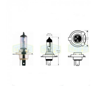 Лампа автомобильная  Галогенная лампа для гонки (rallye) H4 12V 100/80W (01671)