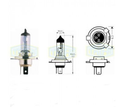 Лампа автомобильная  Галогенная лампа для гонки (rallye) H4 12V 130/90W (01672)