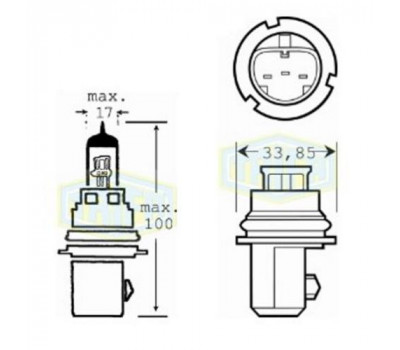 Лампа автомобильная  Галогенная лампа для фары Trifa HB1 12V 65/45W (01625)