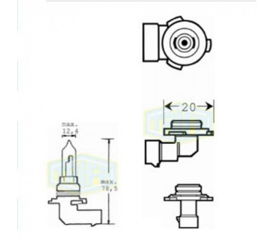 Лампа автомобильная  Галогенная лампа для фары Trifa HB3 12V 65W (01623)