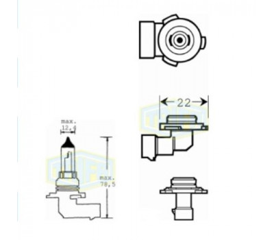 Лампа автомобильная  Галогенная лампа для фары Trifa HB4 12V 55W (01621)