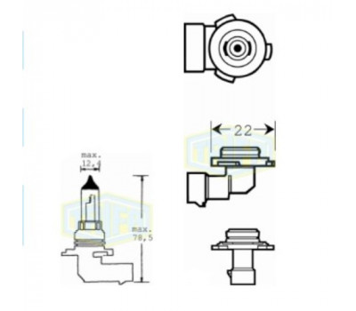 Лампа автомобильная  Галогенная лампа для фары Trifa HB4 12V 80W (01626)