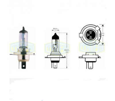 Лампа автомобильная  Галогенная лампа для фары Trifa H4 12V 60/55W (1661)