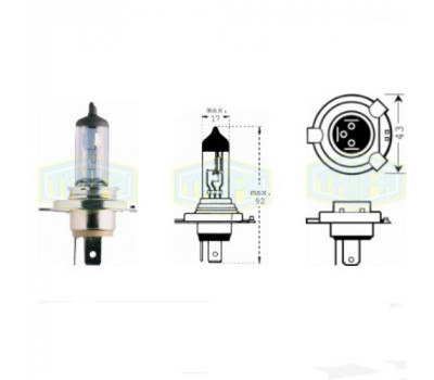Лампа автомобильная  Галогенная лампа для фары Trifa H4 12V 60/55W blue CDL +20% (61665)