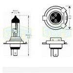 Лампа автомобильная  Галогенная лампа для фары Trifa H4 12V 60/55W long-life (41661)