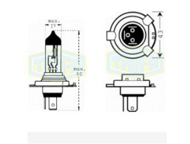 Лампа автомобильная  Галогенная лампа для фары Trifa H4 12V 60/55W long-life (41661) / Лампы TRIFA