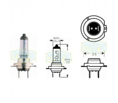 Лампа автомобильная  Галогенная лампа для фары Trifa H7 12V 55W Xenon blue (61607)