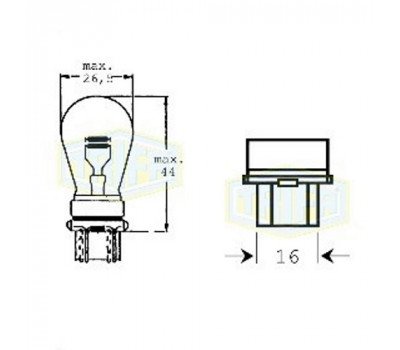 Лампа автомобильная   Лампа для стоп-сигналов и задних фар Trifa 12V 27/7W W2,5x16q (03327)