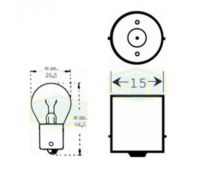 Лампа автомобильная   Лампа для стоп-сигналов и проблесковых маячков Trifa 12V 15W BA15s (00351)