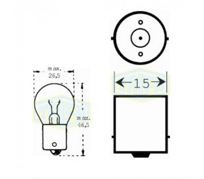 Лампа автомобильная   Лампа для стоп-сигналов и проблесковых маячков Trifa 12V 18W BA15s (00371)