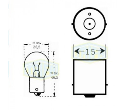 Лампа автомобильная   Лампа для стоп-сигналов и проблесковых маячков Trifa 24V 15W BA15s (00352)
