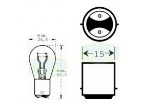 Лампа автомобильная   Лампа для стоп-сигналов и проблесковых маячков Trifa 24V 21/5W BA15d (01364) - Лампы TRIFA