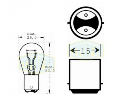 Лампа автомобильная   Лампа для стоп-сигналов и проблесковых маячков Trifa 24V 21/5W BA15d (01364)