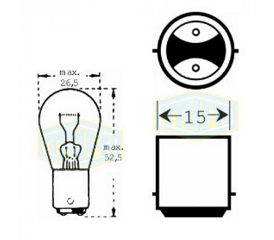 Лампа автомобильная   Лампа для стоп-сигналов и проблесковых маячков Trifa 24V 21W BA15d (01363)