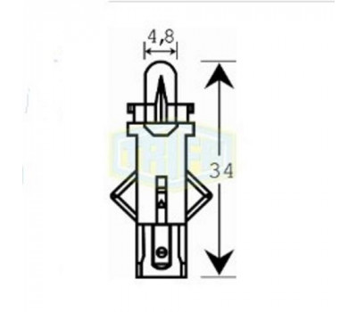 Лампа автомобильная с клиновидним цоколем Trifa 12V 1,2W BG 8,5-5,5d black (02735)