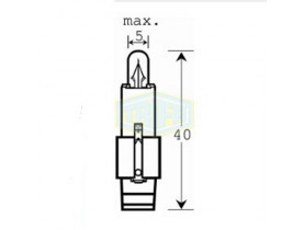 Лампа автомобильная с клиновидним цоколем Trifa 12V 1,2W BG 8-5,5d black (02736) - Лампы TRIFA