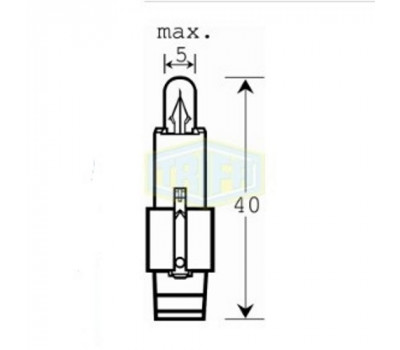 Лампа автомобильная с клиновидним цоколем Trifa 12V 1,2W BG 8-5,5d black (02736)