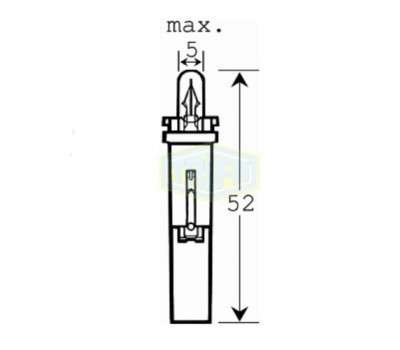 Лампа автомобильная с клиновидним цоколем Trifa 12V 1,2W BG 8,5 S/40 black (02737)