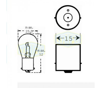 Лампа автомобильная прожекторная Trifa 12V 25W BA 15s (00403)