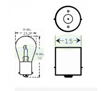 Лампа автомобильная прожекторная Trifa 24V 25W BA 15s (00404)