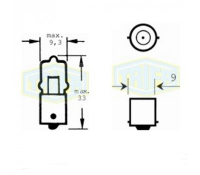 Лампа автомобильная Мини-ваттная галогеновая лампа Trifa 12V 10W BA 9s (01640)