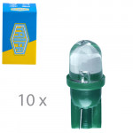 Лампа автомобильная светодиодная LED с пластиковим цоколем Trifa 12V 0,27W W2,1x9,5d T10 20mA green (02802)