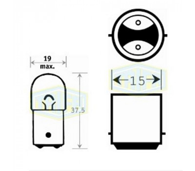 Лампа автомобильная Сферичная лампа Trifa 12V 3W BA 15s (00313)