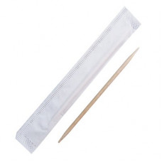Зубочистка бамбуковая односторонняя запакованая индивидуально L 65 мм (уп 1000 шт)