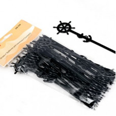 Палочка пластиковая для смешивания с морскими узлами черного цвета L 160 мм (уп 25 шт)